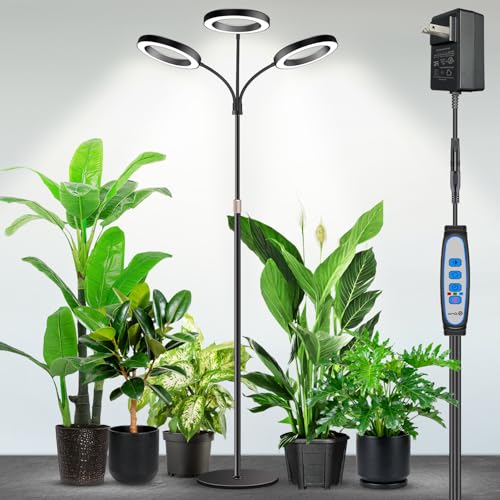 Garpsen Halo Floor Grow Light, Three-Head Full Spectrum LED Plant