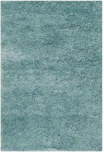 Image of Solid Shaggy Carpets and Rugs for Bedroom Drawing Room 3x5 Feet Light Blue Color