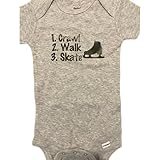 crawl walk skate ice skating baby onesie ® infant one piece bodysuit shower gift