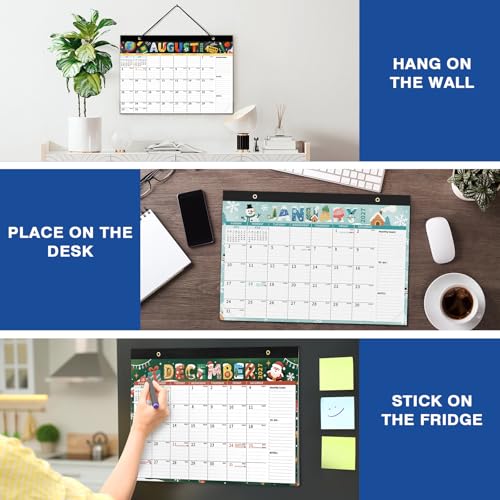 Image of Ospelelf 2026-2027 Calendar Magnetic Desk Wall Desktop Monthly Planner Use July 2026 to December 2027 Large To Do Pad with Plastic Cover for Office 17 inch X 12 inch Season