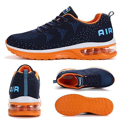 Foto von sotirsvs Herren Damen Sportschuhe Laufschuhe mit Luftpolster Turnschuhe Profilsohle Sneakers Leichte Schuhe Sport Outdoor Joggen Running Shoe OrangeBlue 43 EU