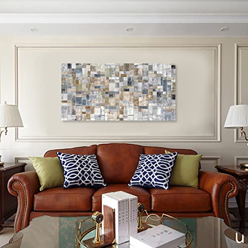 Yearainn Large Abstract Canvas Wall Art For Living Room Wall Decor Geometric Patterns Canvas Prints Artwork Brown Grey Indigo Rectangle Canvas Pictures Home Office Wall Decorations Ready To Hang 20 Inch X 40 Inch thumb #2