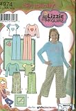 Simplicity Lizzie McGuire Sewing Pattern - Girls Pants in Two lengths, Knit Top, Blanket and Pillow Cover - Size AA 8-16 #4974 by Lizzie McGuire