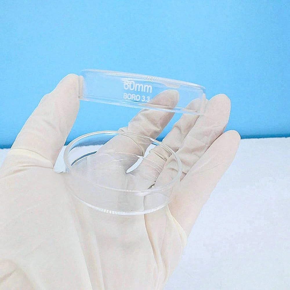 Vetreria da laboratorio Piastre di coltura in vetro borosilicato ad alto tenore di carbonio for laboratorio, piastre di Petri da 35/60/75/90/100/120/150/180/200 mm, vetreria for esperimenti(150mm 1pcs