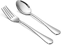 Vista 10 de SANTUO Juego de cucharas de acero inoxidable, 12 cucharas de 6.7 pulgadas, cubiertos de cubiertos, cucharas de postre, acabado espejo y apto