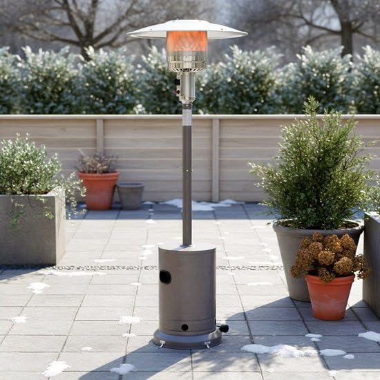 HEAT Solvarme Parasol Chauffant - 30 Mbar - pour Usage Extérieur - 46x46x220 cm - Puissance 13 kW (Gris)
