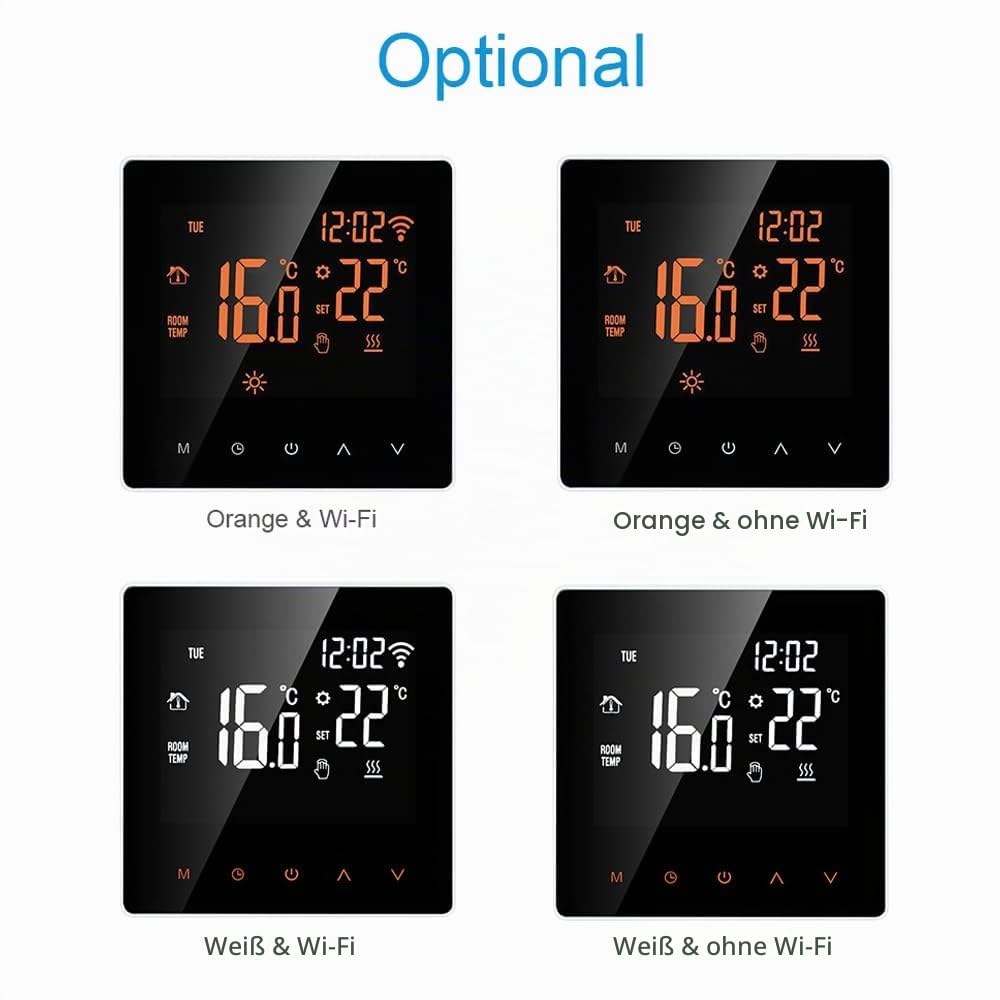 Kavolet Smart Thermostat für Elektroheizung - LCD Display Touchscreen mit Woche Programmierbare Elektrische Fußbodenheizung, Raumtemperaturregler 16A
