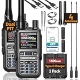 Baofeng Radio UV-5R Mini Ham Radio Long Range Handheld Two Way Radio NOAA Weather Radio Rechargeable Walkie Talkies Dual PTT APP Programming Copy Frequency 999CH with USB-C Charging Survival Radio