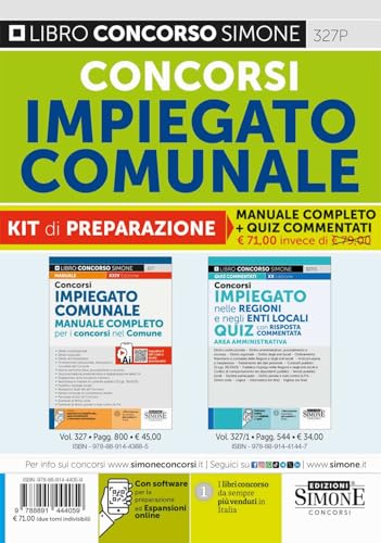 Concorsi impiegato comunale. Kit di preparazione. Manuale completo+Quiz commentati