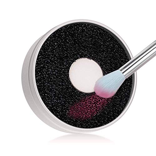 COSLUXE Makeup Brush Cleaning Tool – Makeup Brush Quick Cleaner Sponge – Removes Shadow Color from Your Brush – White and Black