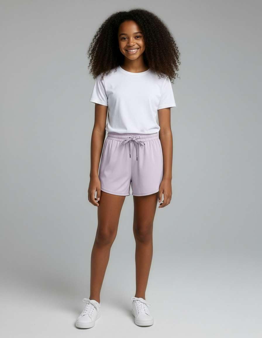 Real Essentials 3 Pack: Girls' Lounge Soft Comfy Shorts with Drawstring - Everyday Shorts for Kids Youth Teens with Pockets - Image 4