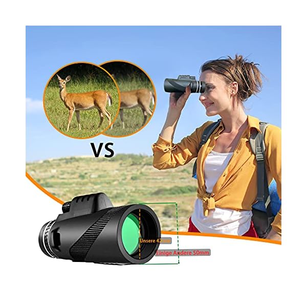 TYHJOY Monokular Teleskop, 10X50 HD Zoom Monokulare Fernglas mit Smartphone Halter und Stativ, Fernrohr Monocular Handy… – Bild 4