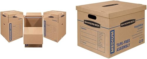 Miniatura 9 de Bankers Box SmoothMove - Cajas de mudanza para armario altas 24 x 24 x 40 pulgadas paquete de 3 7711001
