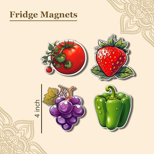 Image of LIVELLO Wooden Fridge Magnets for Home & Kitchen | Gift Items | Refrigerator Decorative Magnet | Funny Magnets | Kitchen Funny | Indian Cultural Themed Magnets (Multicolor 5)
