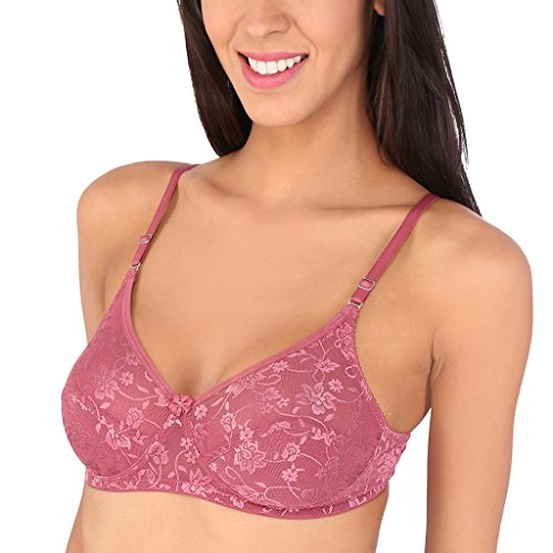 Image of Bralux C Cup Bra for Women Plus Size Lace Bra Non-Padded Wirefree Full Coverage Bridal Bra