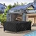 Essort Pokrowce na meble ogrodowe, wodoodporny pokrowiec na stół ogrodowy, prostokątny, wytrzymały materiał oxford, pokrowce na meble na zewnątrz, rattanowe pokrowce na meble wiatroszczelne, odporne na promieniowanie UV, 123 x 123 x 74 cm