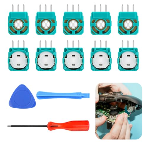 10 Stück Potentiometer Joystick 2.3k für PS5 Controller, 3D Joystick Potentiometer Reparaturteile, Ersatz Trimmer Variable Widerstandssensor Moduls, Reparaturteile Analog-Joystick mit Öffnungsset