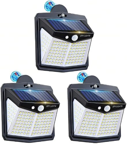 3-Side High Bright Solar Motion Lights ,160LEDs Wireless Solar Powered Security Motion Sensor Lights With 3 Modes, IP65 Waterproof Solar Lights Outdoor for Front Door Backyard Steps Garden(2 Pack)
