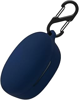 Aocar Silicone Carrying Case Compatible with Anker Soundcore Life P2 Mini, Portable Scratch Shock Resistant Cover with Carabiner (Navy Blue)