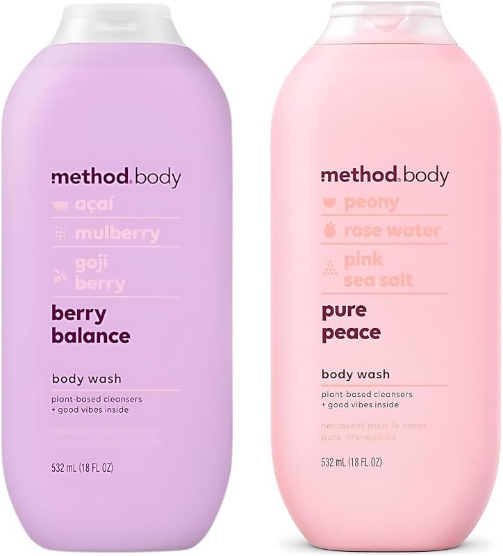 Sabonete líquido corporal Method Pure Peace e Berry Balance, pacote com 2 frascos de 532 mL