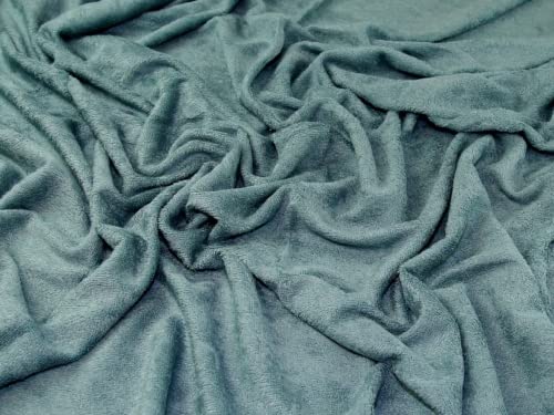 Tissu éponge en bambou bleu sarcelle au mètre pour peaux sensibles