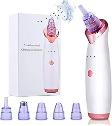 Removedor de cravos 2023, aspirador de pó elétrico, extrator de cravos, limpador de poros, kit de remoção de cabeça branca, extrator de poros com sucção também com 5 cabeças de sucção diferentes