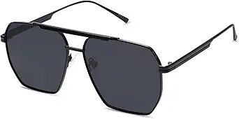 Retro Oversized Square Polarized Sunglasses for Women Men Vintage Shades UV400 Classic Large Metal Sun Glasses SJ1161