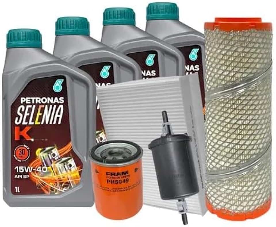 Kit 4 Óleo 15W40 Semi Sintético + Filtros Óleo PH5949 Ar WR2002 Combustível G10225F Cabine CF9408 Compatível com Doblo 1.3 1.4 2001 a 2012