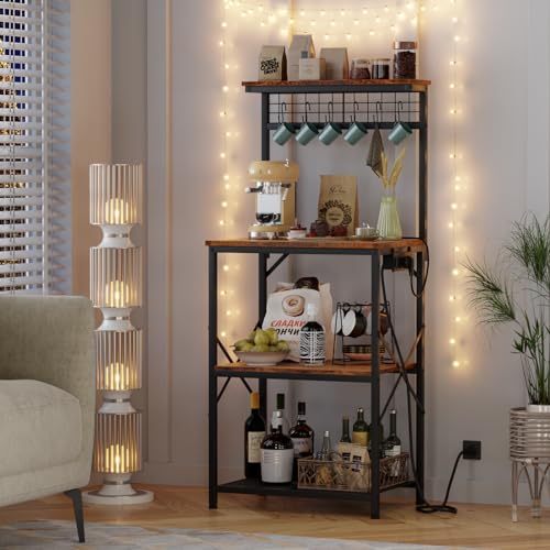 Furologee Kitchen Bakers Rack With Power Outlet thumb #1