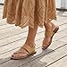 CUSHIONAIRE Leader Women’s Strappy Sandal – Premium Faux Leather Toe Loop Flat with Adjustable Ankle Strap & Cushioned Footbed, TAN 8