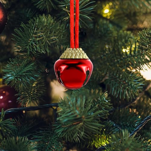 Collares de campana de Navidad a granel con cintas listas para colgar 8