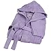 Bassetti Peignoir 100 % éponge de pur coton, couleur unie, avec capuche et poches très absorbantes, pour homme et femme, taille S à 5XL, lilas, XXL
