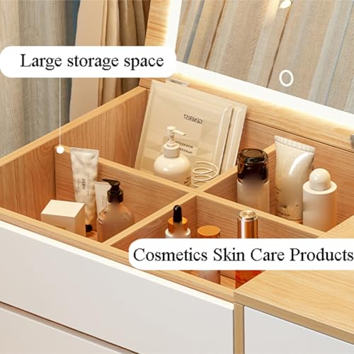 Tocador de maquillaje compacto minimalista integrado para piso pequeño hogar y dormitorio moderno 5