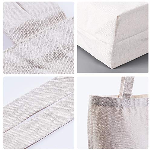Canvas Tote Bags,2 Pcs Tote Bags Multi-Purpose Reusable Blank Canvas Bags Use For Grocery Bags,Shopping Bags,Diy Gift Bags #TOP2