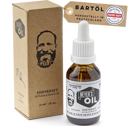 Beyer's Oil Bartöl Eisenkraut 30ml - 100% natürlich - Macht den Bart weich
