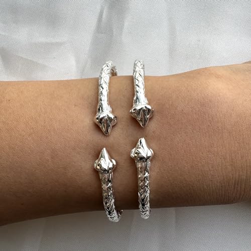 Pointy Ends .925 Sterling Silver West Indian Bangles, 1 pair3