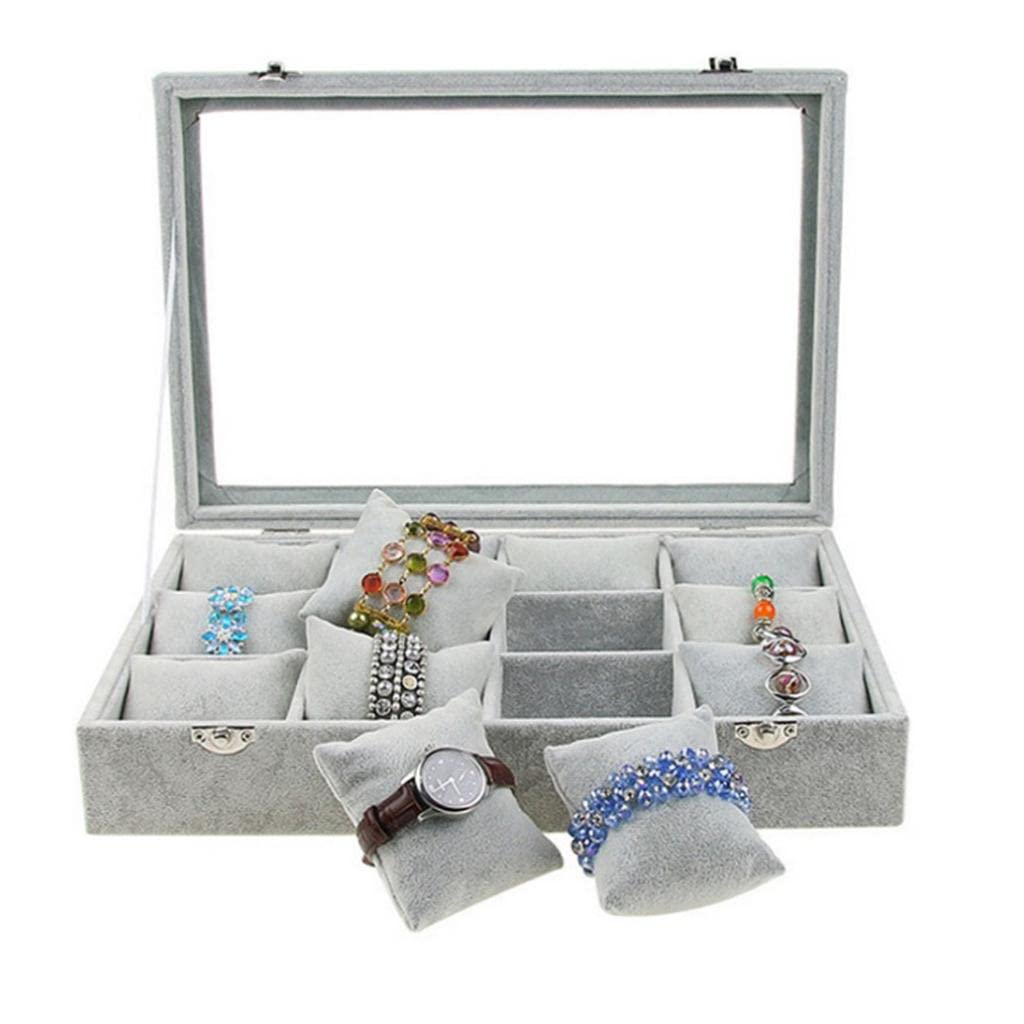 CLUB BOLLYWOOD 12 Pillows Jewelry Storage Box Watch Case for Necklace Ring Display Grey (B0CF95L7W8) Amazon Price History, Amazon Price Tracker