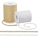 PH PandaHall 38m 5mm Corde Torsadée Dorée Corde Or Couture Cordelette Tissu Dore 3mm Bla...