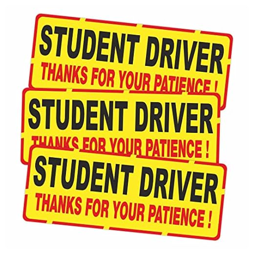 CVANU Student Driver Thanks for Your Patience! Safety Sign Vinyl Vehicle Sticker for New Drivers Set of 3 Size(9inch x 3.5inch) cv17