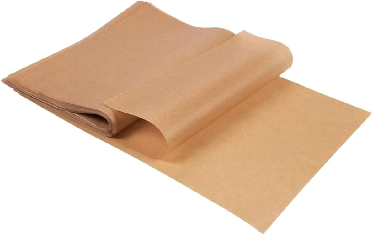 Hemobllo 200 Pcs Natural Parchment Paper Non Stick Oil Absorbing Baking Liners for Barbecue Air Fryer Oven Use Chemical High Temperature Resistant Food Grade