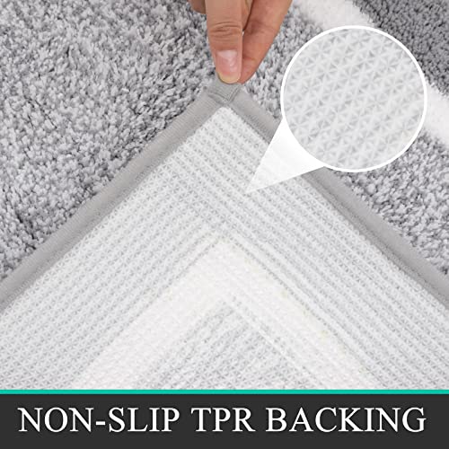 Pauwer Bathroom Sets - Non Slip Bath Mats, Absorbent Shower Rugs for Tub and Floor