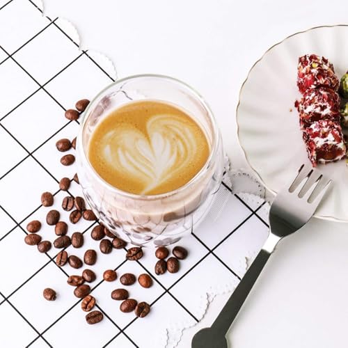 Image of Double Wall Glass Coffee Mugs - Glass Double Layer Tea & Coffee Cup Double Walled Glass Mugs for hot & Cold Drinks Coffee Tea Milk cappuchino Juice (250ML Mug, 2 Pieces) (MCV-2)