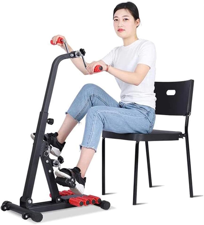 Pedal Exerciser Bike with Massage Roller, Elderly Indoor Stepper Exercise Bike for Upper And Lower Limbs Coordinated Rehabilitation Training Bicycle