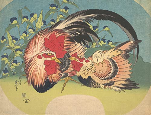 Tableaux Graffiti Art Mural Coq Poule Hokusai Décoration Murale