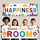 PLIGREAT 2 Stücke Klassenzimmer Banner und Poster Motivierende Klassenzimmer Dekorationen Bunte Blumen Schwarzes Brett Wanddekoration Poster für Lehrer Kindergarten Grundschule