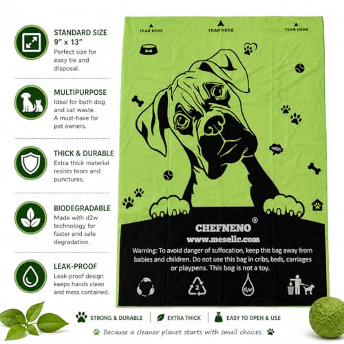 Image of Doggy Poop Bags Biodegradable with Dispenser (1440 Bags) Eco-friendly Dog Waste Pickup Bags Landfill-friendly Refill Rolls Cat Waste Bags (Green, 72 Rolls, Unscented)