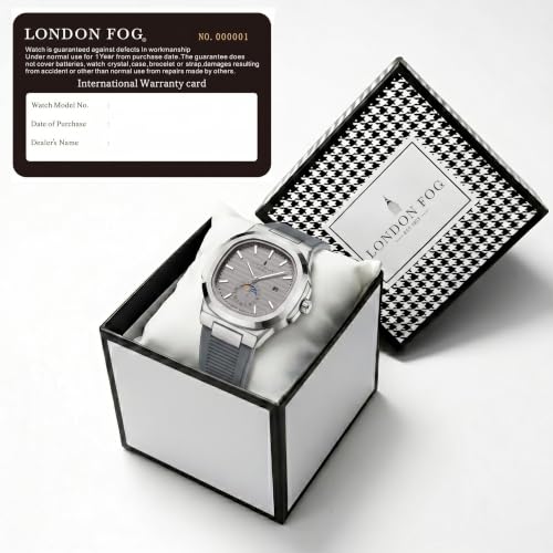 London Fog Store London Fog Analog Quartz Watch for Men, Grey - Image 7