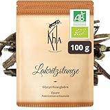 Khla - Bio-Süßholzwurzeln Stangen 100g - Zum Aufgießen oder Kauen - Tee & Infusion - Küche & Patisserie - Natürlich Süß & Holzig - Natürliche Atemfrische & Sättigung - Lakritzstange - Herkunft Ägypten