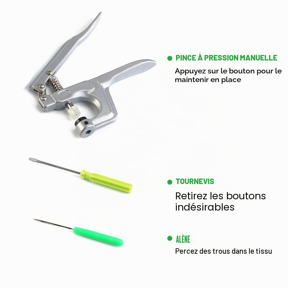 T5 Boutons-Pression en Plastique de 24 Couleurs avec Outils Pince en Métal