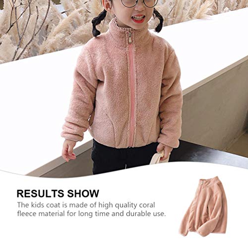 KESYOO Casaco de LÃ£ para Meninas Fuzzy Casaco Infantil Sherpa Casaco Quente de Inverno para CrianÃ§